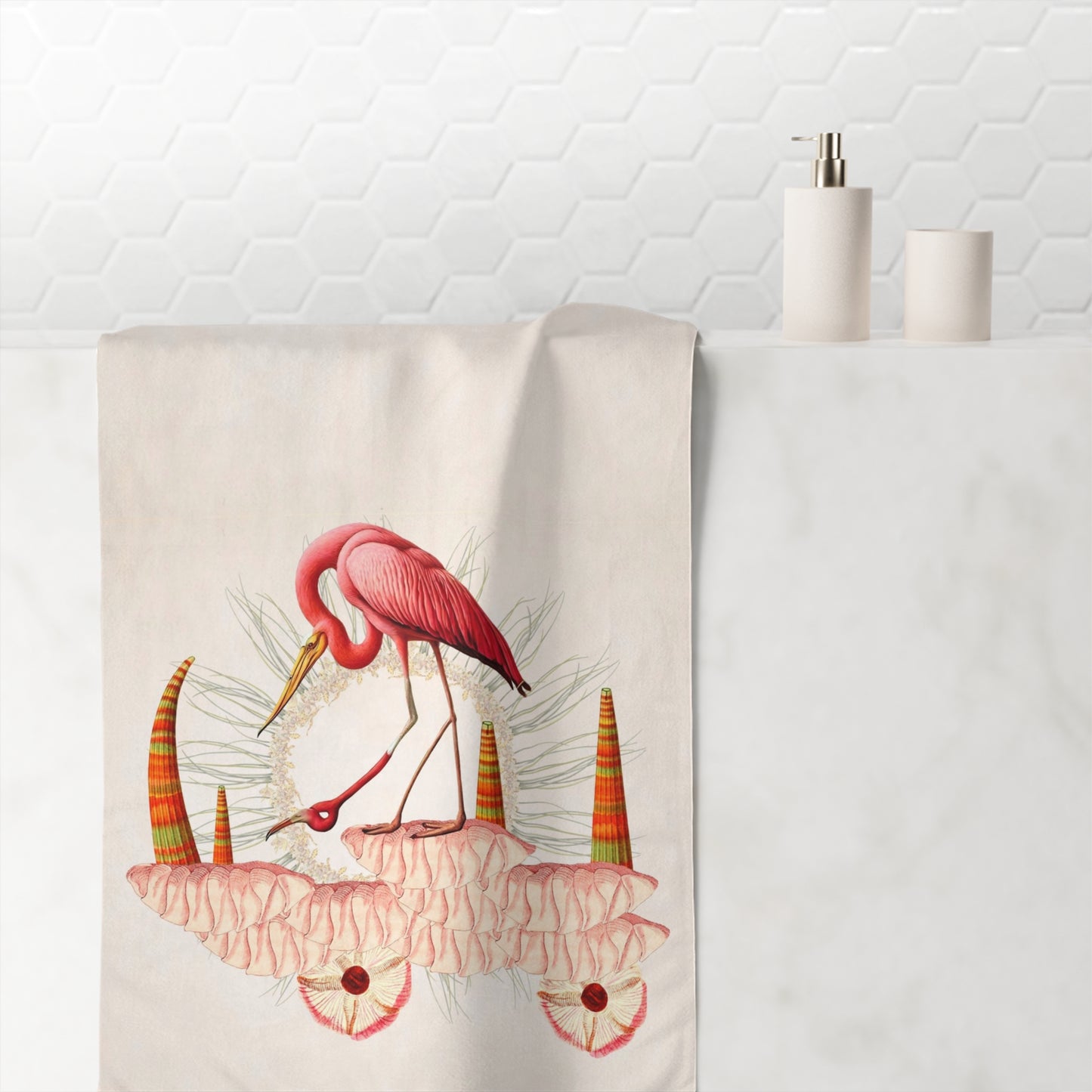 Mink-Cotton Towel - Flamingo