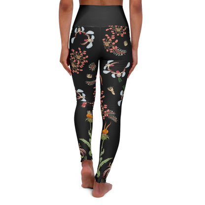 High Waisted Yoga Leggings - Black Atlas