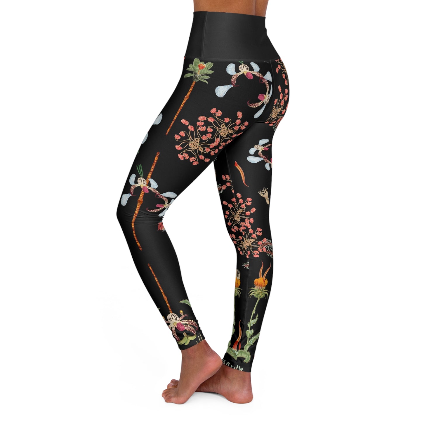 High Waisted Yoga Leggings - Black Atlas