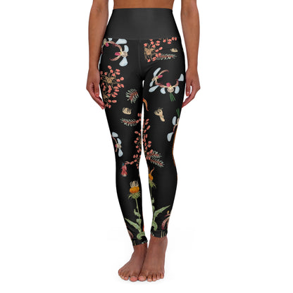 High Waisted Yoga Leggings - Black Atlas