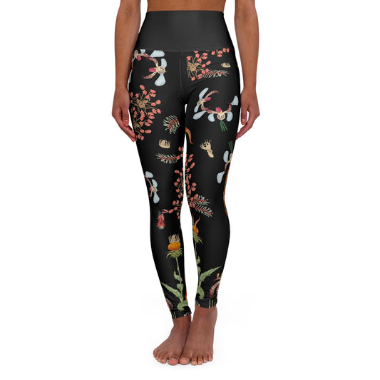 High Waisted Yoga Leggings - Black Atlas