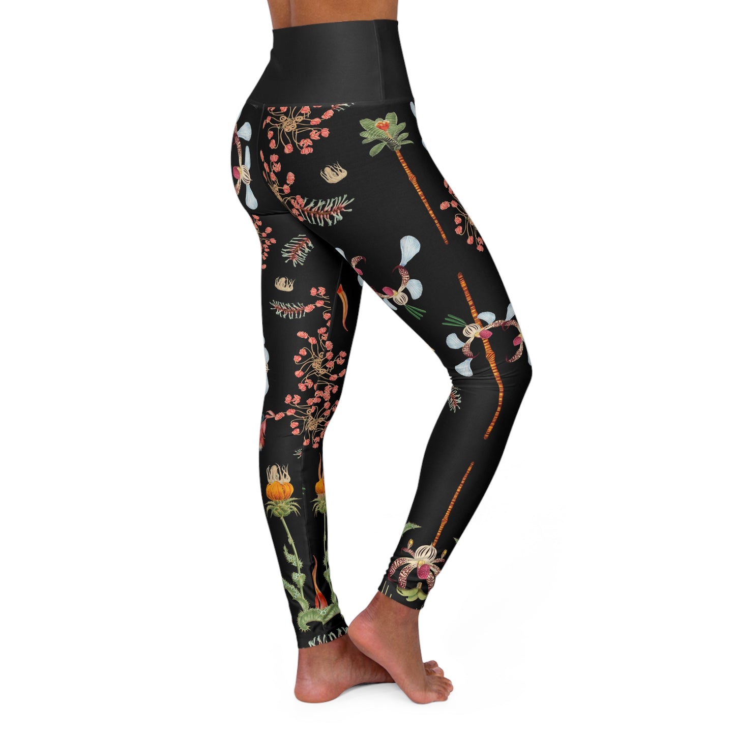 High Waisted Yoga Leggings - Black Atlas